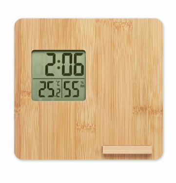 Logo trade corporate gift photo of: Bamboo weather station 10W