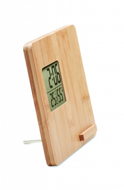 Logotrade promotional giveaways photo of: Bamboo weather station 10W