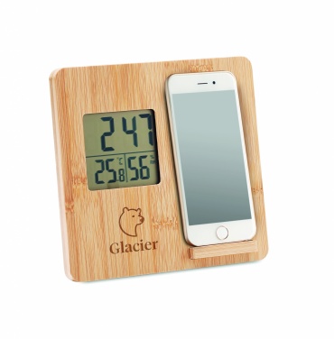 Logo trade promotional gifts image of: Bamboo weather station 10W