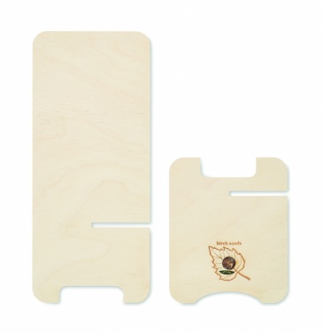 Logotrade promotional product picture of: Birch Wood phone stand