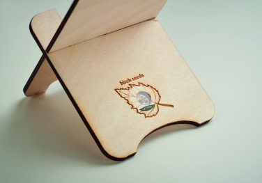 Logo trade promotional merchandise picture of: Birch Wood phone stand