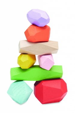 Logotrade promotional item image of: 8 stacking wood rocks in pouch