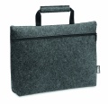 RPET felt zippered laptop bag, Stone Grey