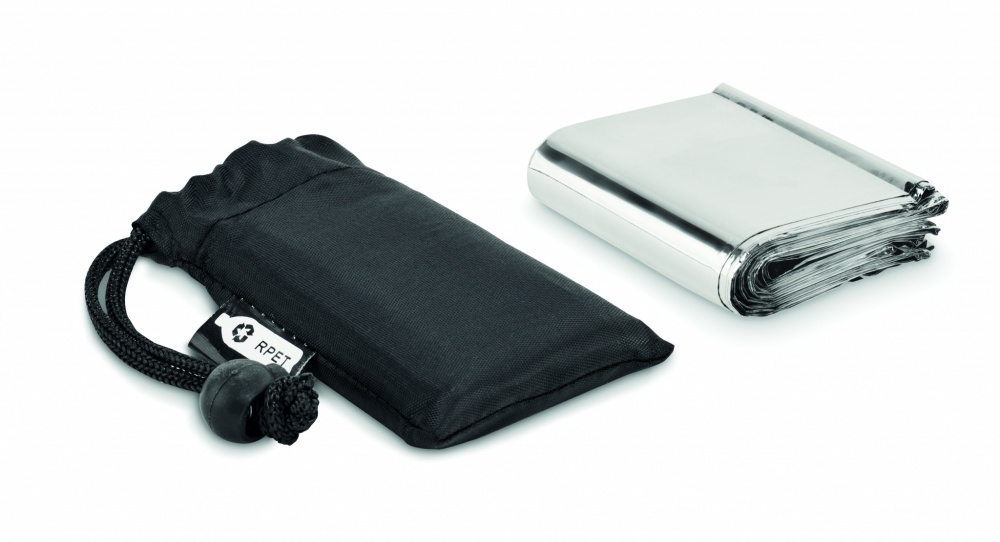 Logo trade promotional merchandise picture of: Emergency blanket in a pouch