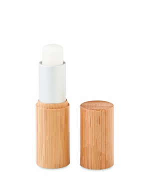 Logo trade promotional merchandise image of: Lip balm in bamboo tube box