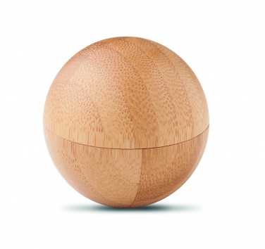 Logo trade corporate gifts image of: Lip balm in round bamboo case