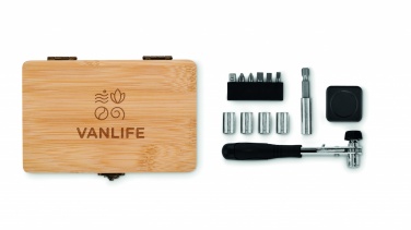 Logotrade promotional merchandise photo of: 13 piece tool set, bamboo case