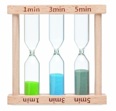 Logotrade promotional giveaway image of: Set of 3 wooden sand timer