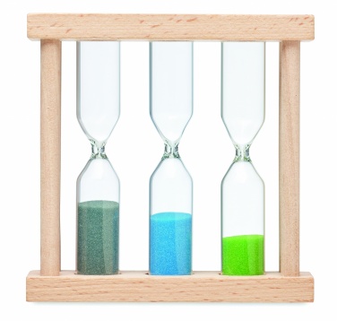 Logotrade advertising products photo of: Set of 3 wooden sand timer