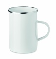 Metal mug with enamel layer, White