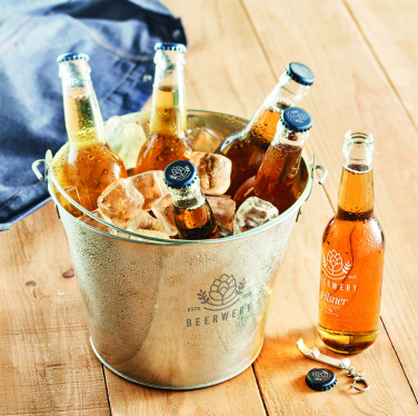 Logo trade promotional items image of: Metal beer bucket 4L