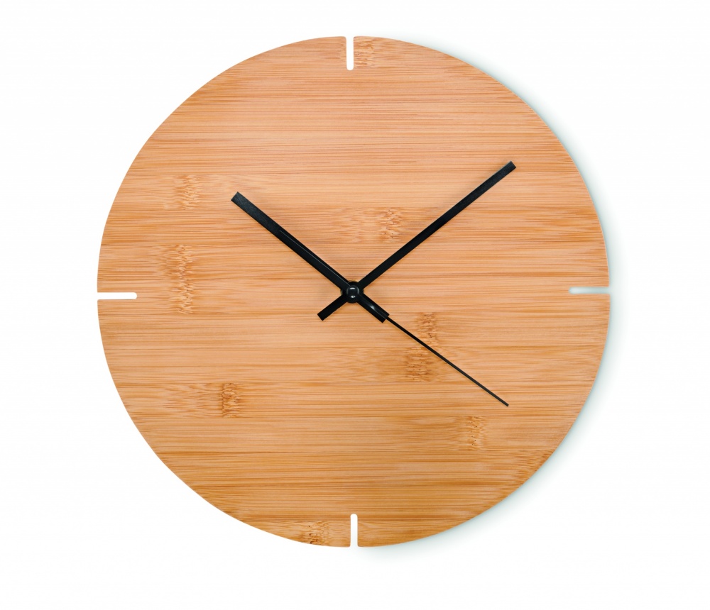 Logo trade promotional product photo of: Round shape bamboo wall clock