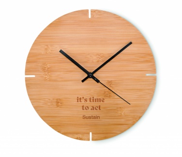 Logotrade business gift image of: Round shape bamboo wall clock