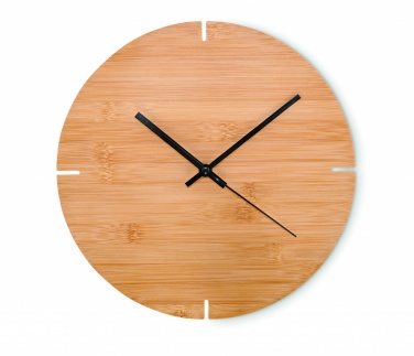 Logo trade promotional items picture of: Round shape bamboo wall clock