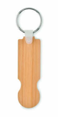 Logotrade advertising product image of: Bamboo euro token key ring Rauma