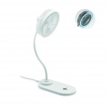 Desktop charger fan with light, White