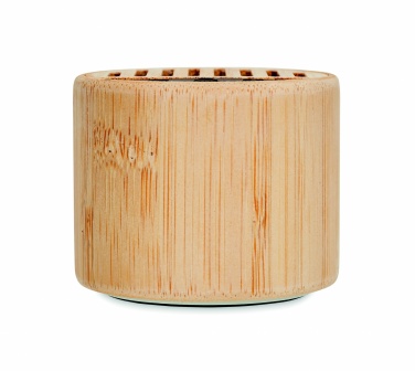 Logotrade promotional items photo of: Round bamboo wireless speaker