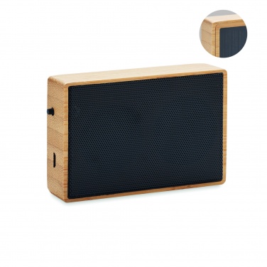 Logo trade business gifts image of: Solar bamboo wireless speaker