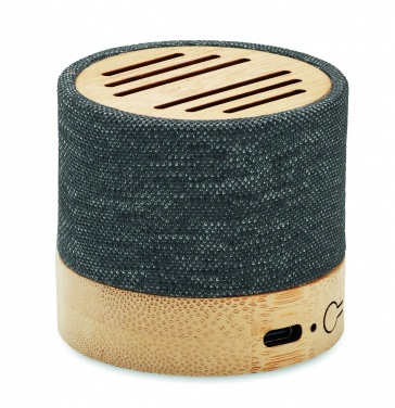 Logo trade advertising products image of: Bamboo RPET wireless speaker