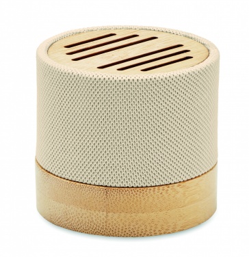 Logo trade promotional giveaways picture of: Bamboo RPET wireless speaker