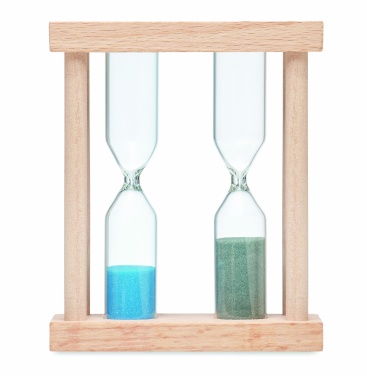 Logo trade advertising product photo of: Set of 2 wooden sand timers