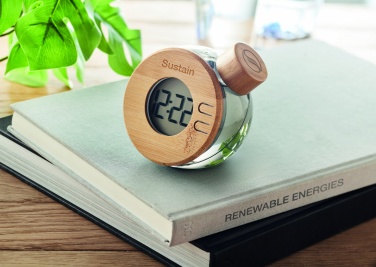 Logotrade advertising products photo of: Water powered bamboo LCD clock