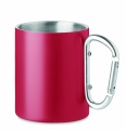 Double wall metal mug 300 ml, Red