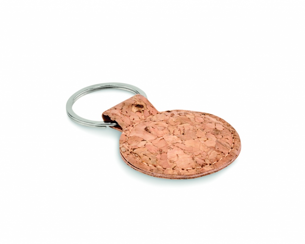 Logo trade promotional items image of: Round cork key ring Mikkeli