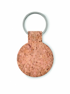 Logo trade promotional merchandise image of: Round cork key ring Mikkeli