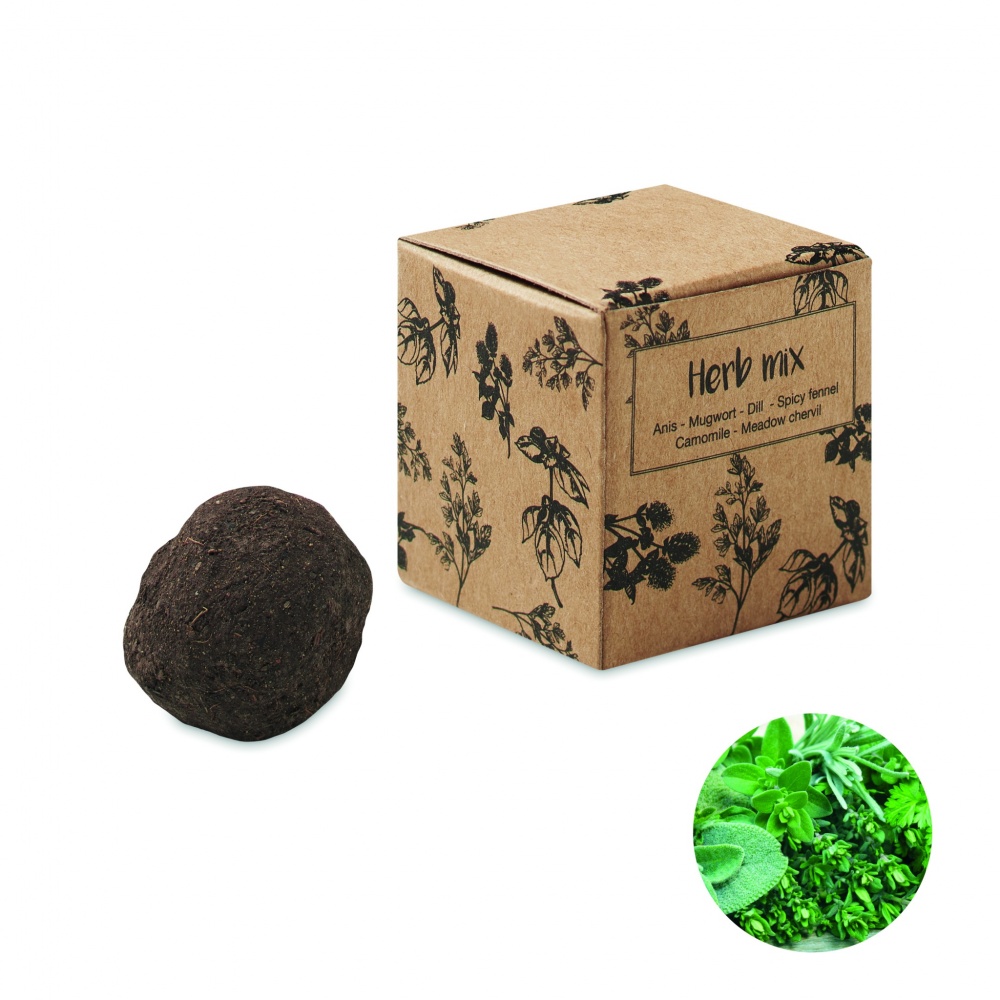 Logo trade promotional gifts picture of: Herb seed bomb in carton box