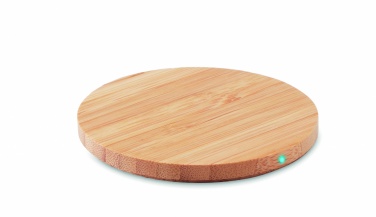 Logo trade promotional merchandise image of: Bamboo wireless charger 15W