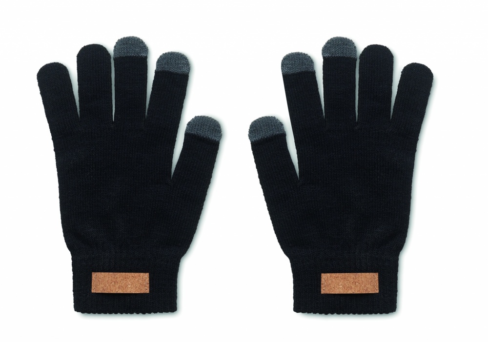 Logo trade promotional gift photo of: RPET tactile gloves