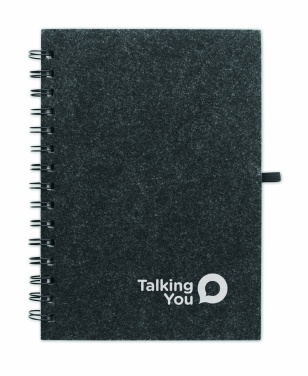 Logo trade promotional merchandise image of: A5 RPET felt cover notebook