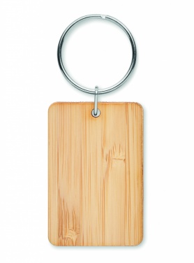 Logotrade advertising products photo of: Rectangular bamboo key ring Riihimäki