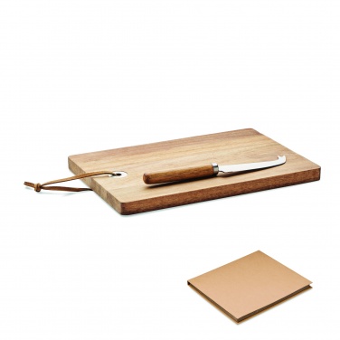 Logo trade promotional giveaways image of: Acacia wood cheese board set Hannover