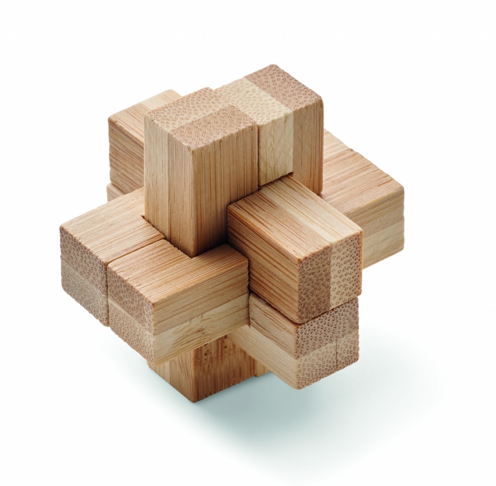 Logo trade corporate gifts image of: Bamboo brain teaser puzzle