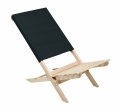 Foldable wooden beach chair, Black