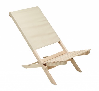 Logo trade promotional gifts picture of: Foldable wooden beach chair