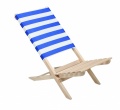 Foldable wooden beach chair, White/Blue