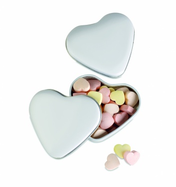 Logo trade advertising product photo of: Heart tin box with candies