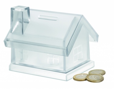 Logotrade advertising product image of: Plastic house coin bank