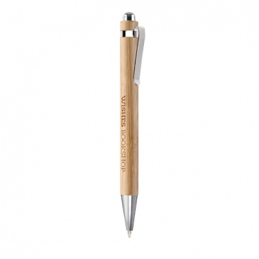 Logo trade promotional giveaways picture of: Bamboo automatic ball pen