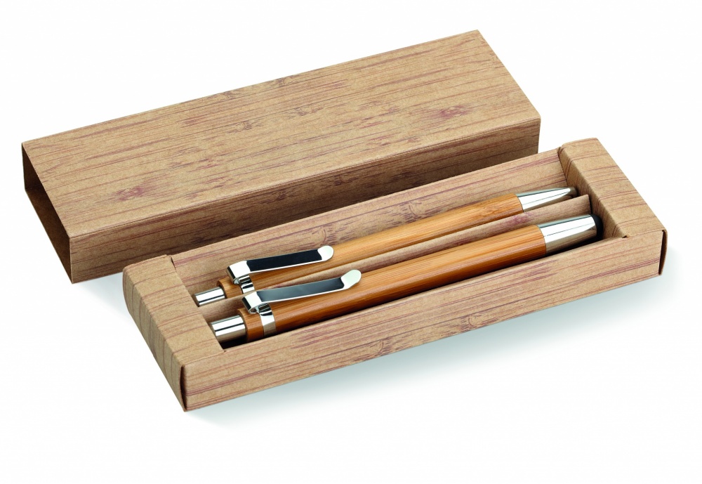 Logotrade promotional merchandise picture of: Bamboo pen and pencil set