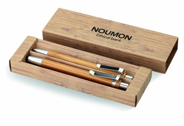 Logotrade promotional giveaway image of: Bamboo pen and pencil set