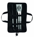 3 Barbecue tools in pouch, Black