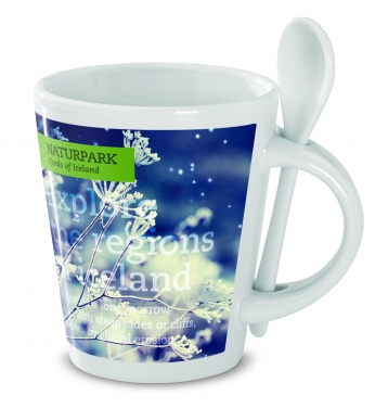 Logo trade promotional items image of: Sublimation mug with spoon