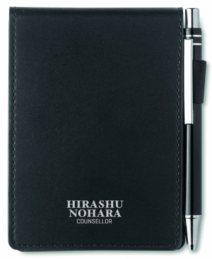 Logo trade promotional products picture of: A7 notepad in PU pouch w/pen