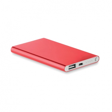 Logo trade business gifts image of: Flat power bank 4000 mAh