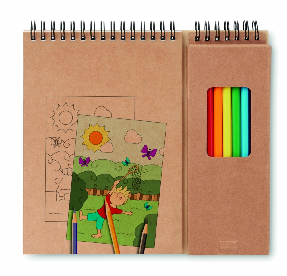 Logo trade promotional gifts picture of: Colouring set with notepad