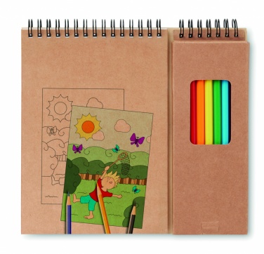 Logo trade promotional item photo of: Colouring set with notepad